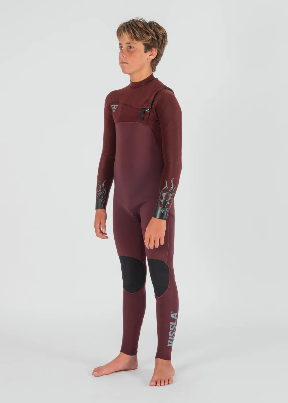 High Seas Boys Fire 3-2 Full Chest Zip Wetsuit - Image 7