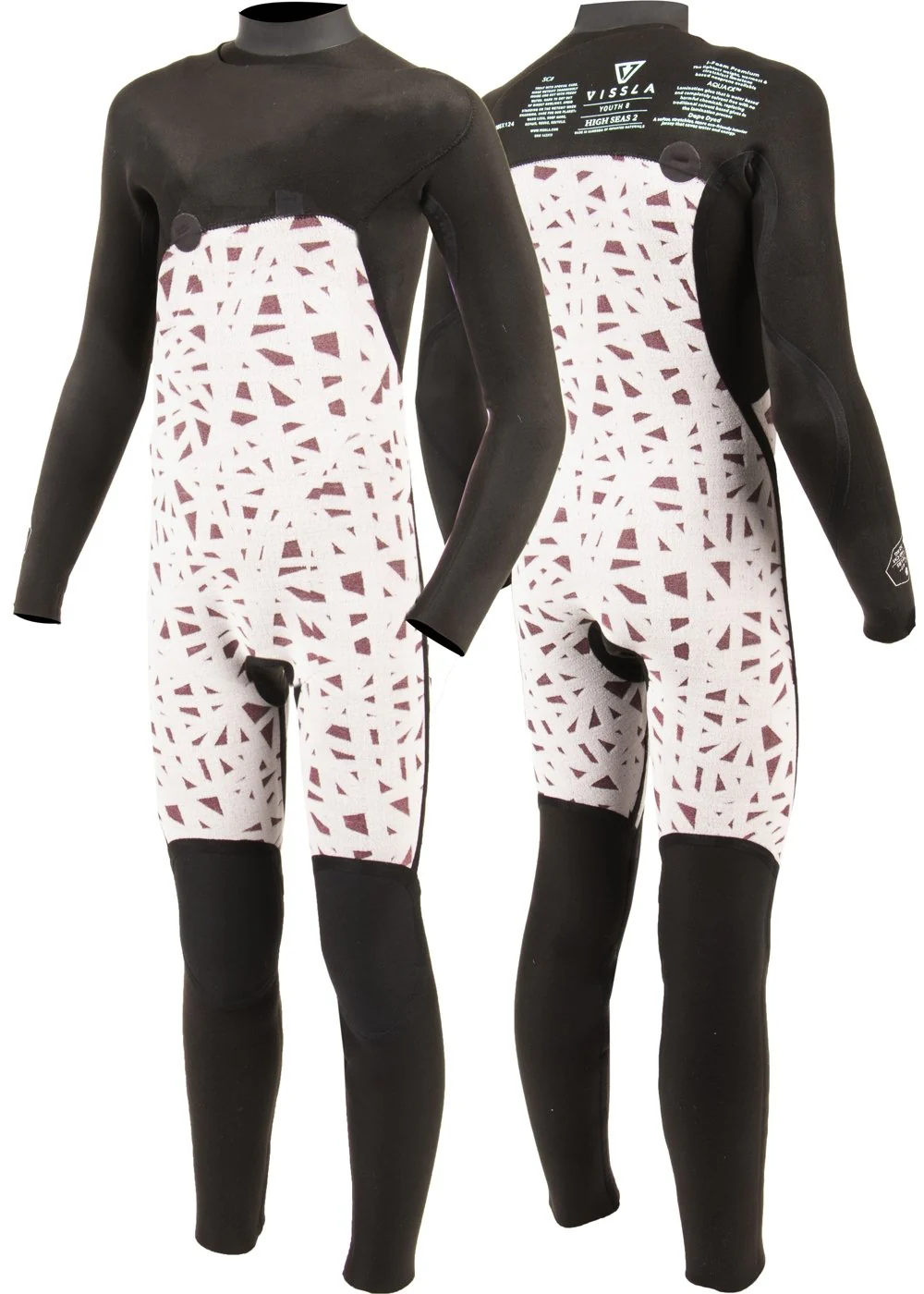 High Seas Boys Fire 4-3 Full Chest Zip Wetsuit - Image 4
