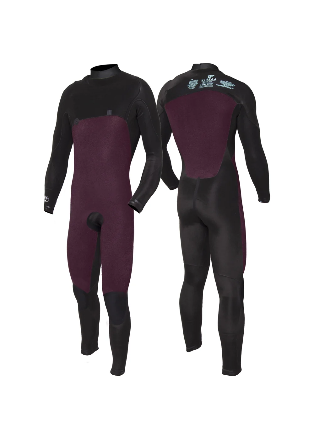 7 Seas Comp 4-3 Full Chest Zip Wetsuit - Slate - Image 4