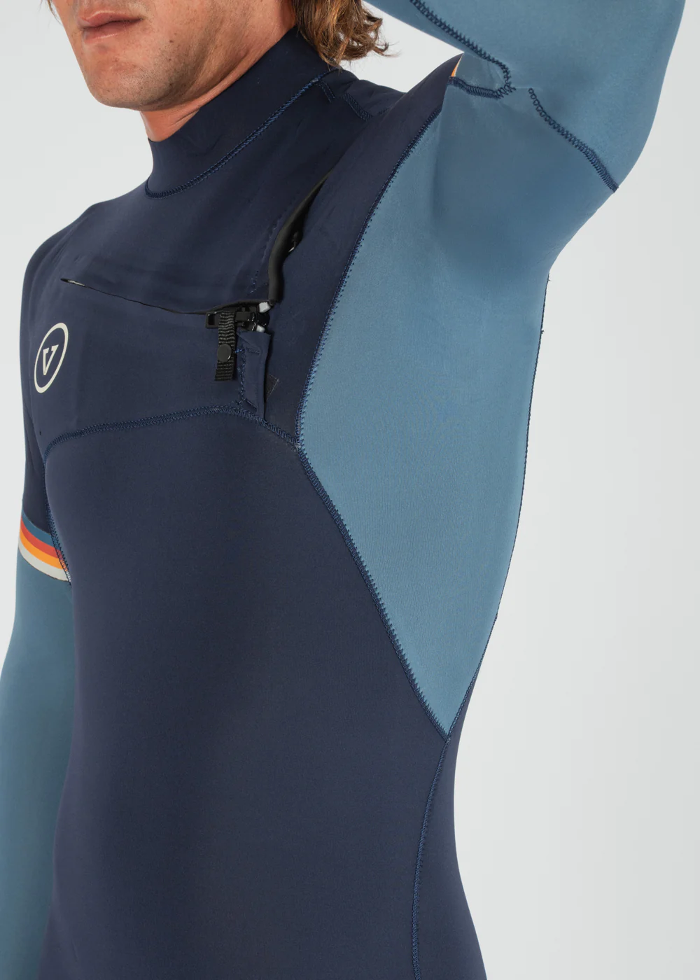 7 Seas Raditude 4-3 Full Chest Zip Wetsuit - Dark Navy - Image 5