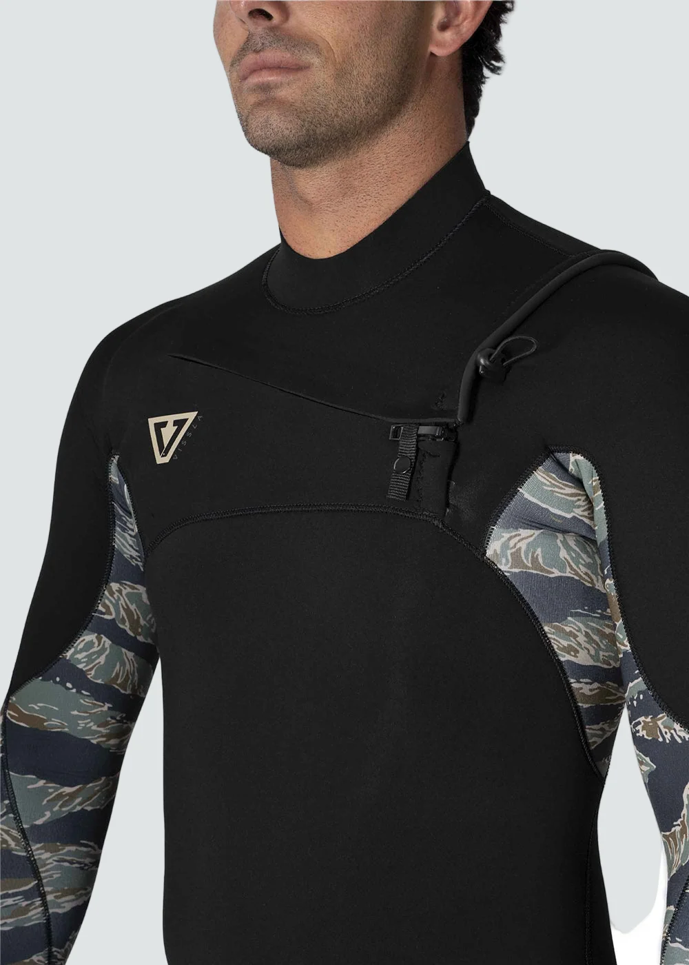 7 Seas Comp 4-3 Full Chest Zip Wetsuit - Camo - Image 3