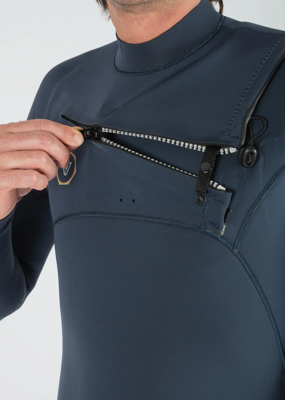 7 Seas 4-3 Full Chest Zip Wetsuit - Dark Slate - Image 4